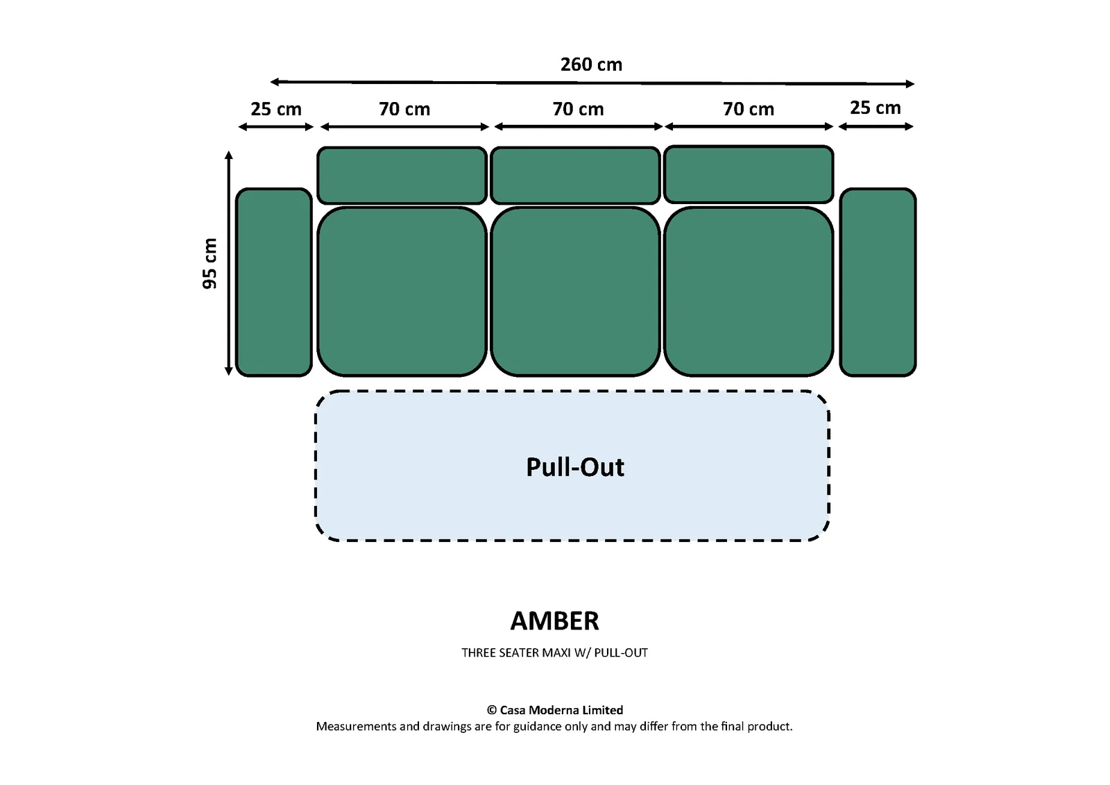 Three Seater Maxi with Pull-Out Bed