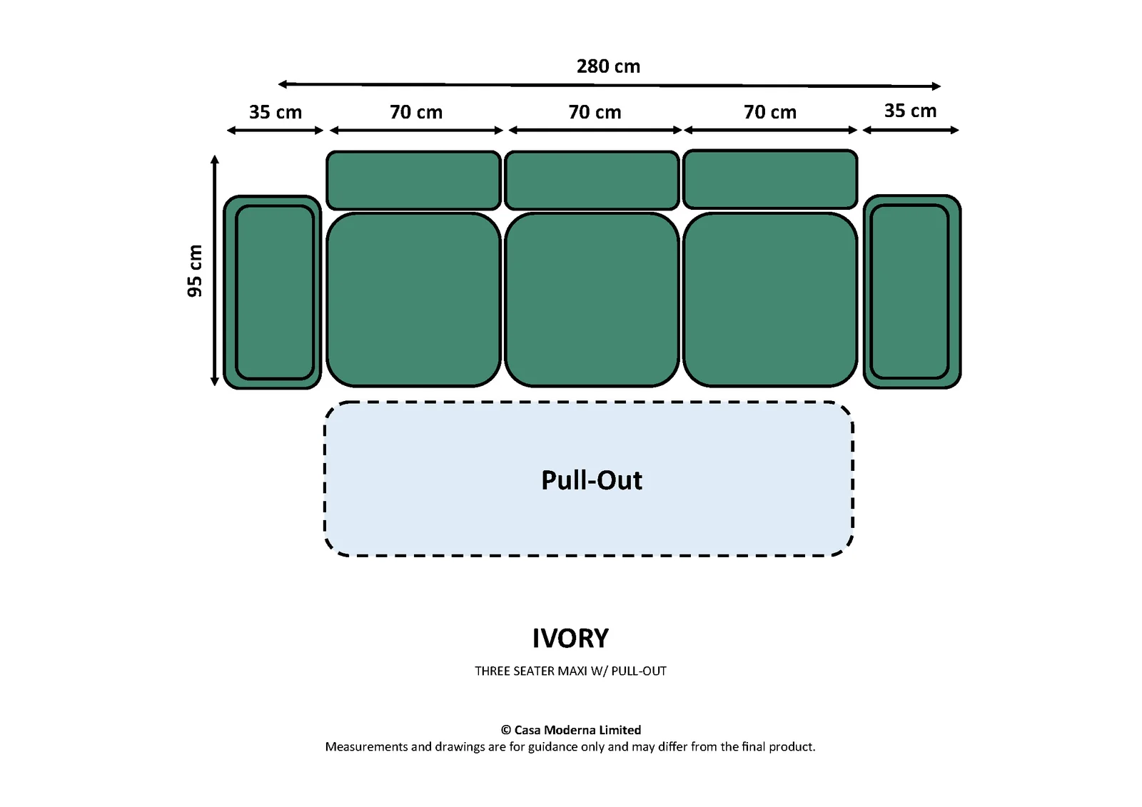 Three Seater Maxi with Pull-Out Bed