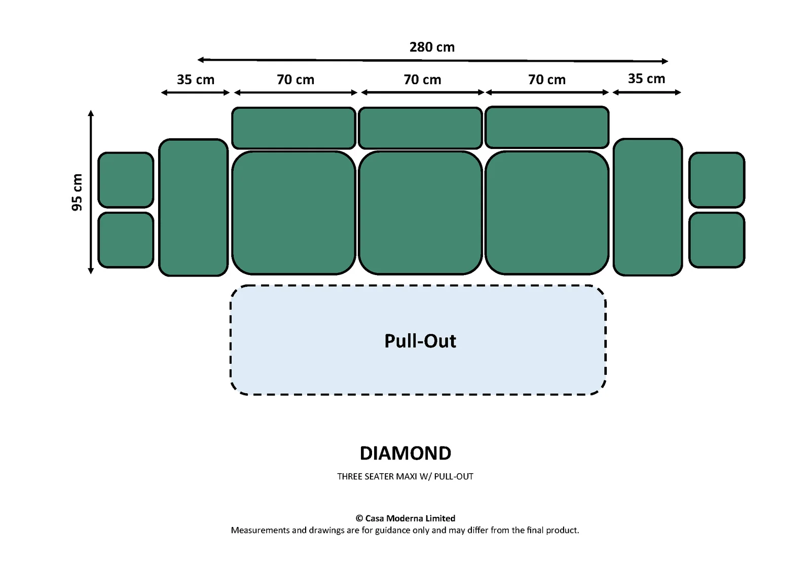 Three Seater Maxi with Pull-Out Bed