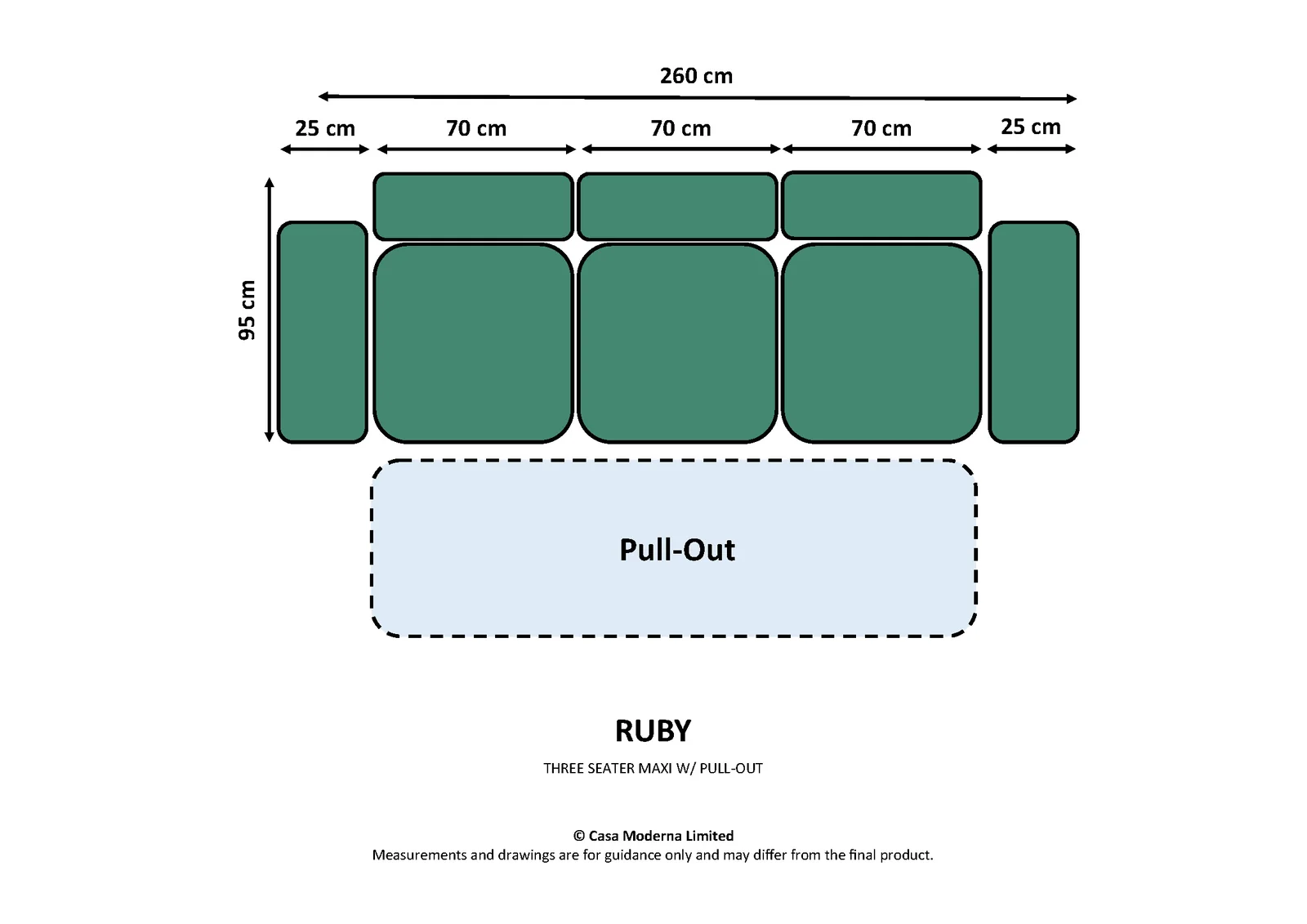 Three Seater Maxi with Pull-Out Bed