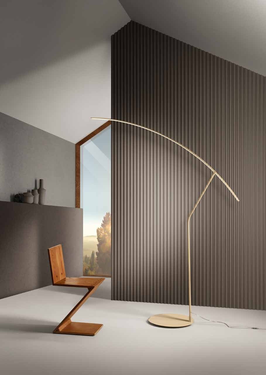 Robin gold floor lamp in a gabled room