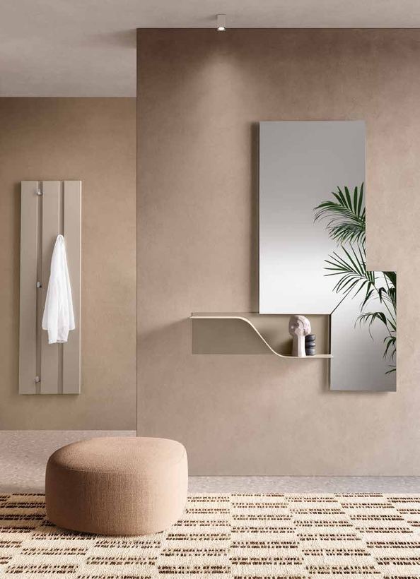 Orta mirror pair hung upright in an entrance